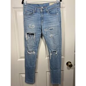 Rag & Bone Denim Distressed Jean Mid Rise Y2K Revival 90s 2000s Designer Kidcore
